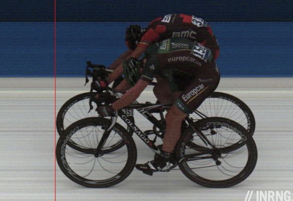 Cyclist finishing trail
