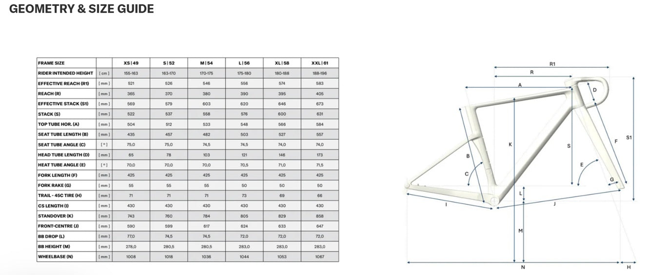 Gravel bicycle frame sizes