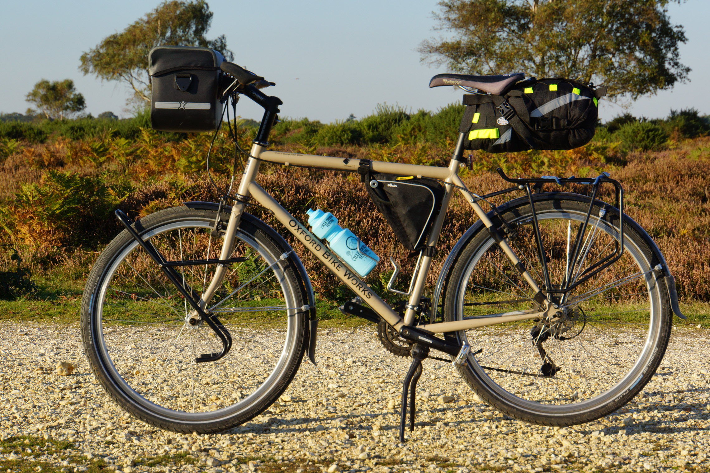 Loaded bikepacking bicycle