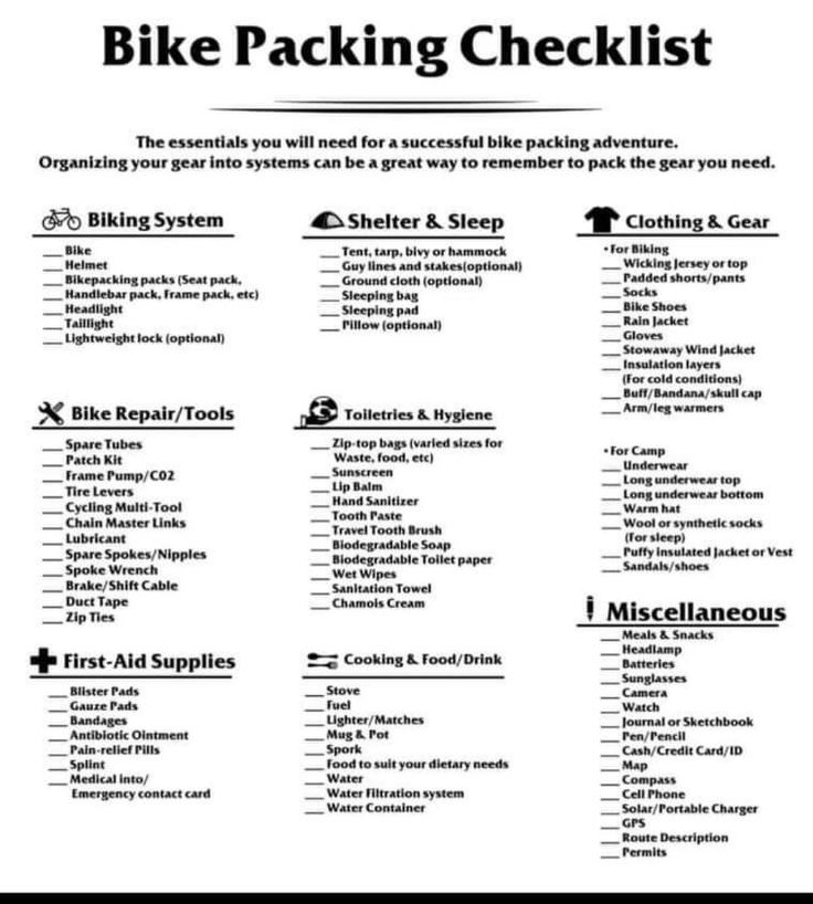 cycling departure checklist