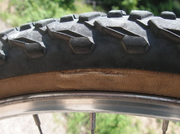 damaged bicycle sidewall