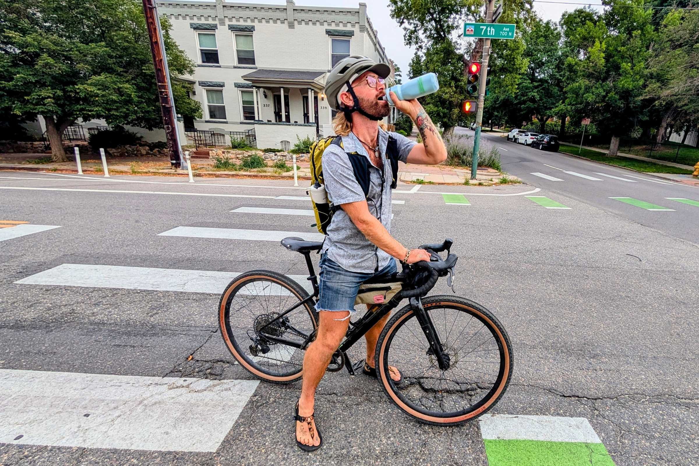 filled bicycle bottle