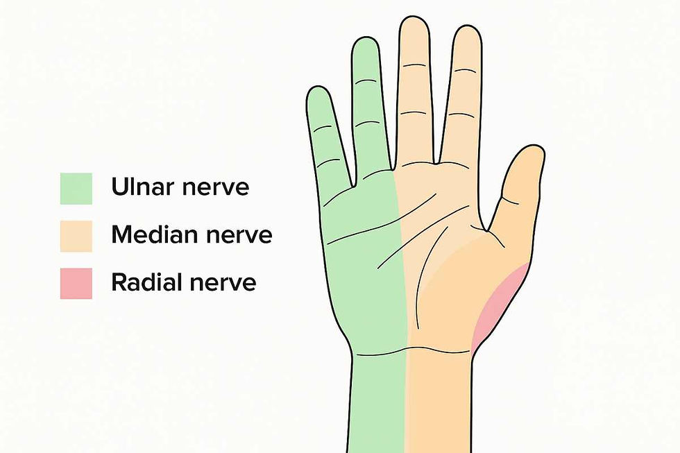 hand nerve distribution