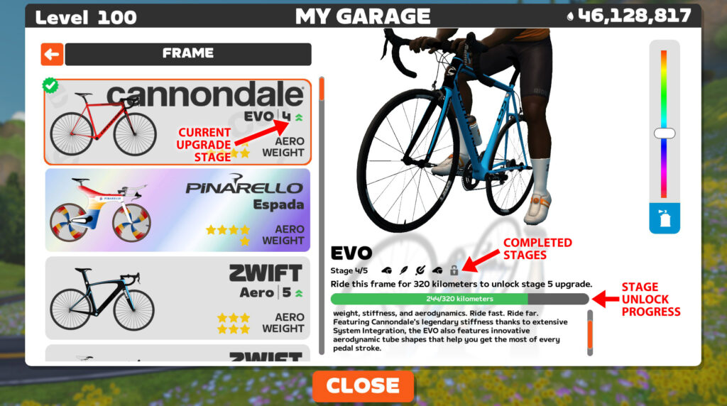 optional cycling upgrades