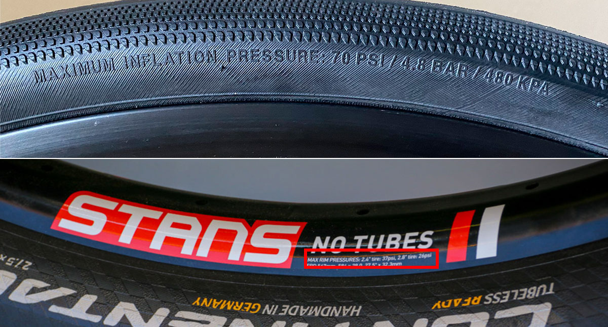tire pressure limits