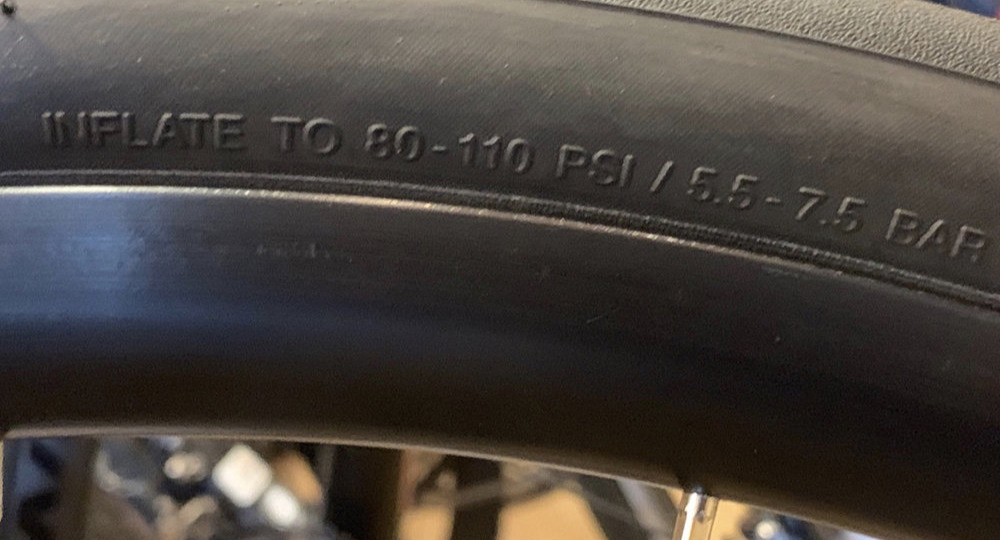 tire pressure sidewall